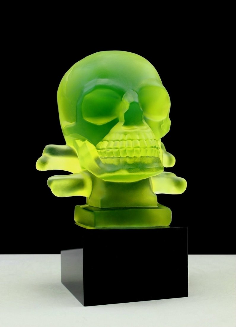 French Art Deco Bohemia Glass Car Mascot Hood Ornament (1 of 5)