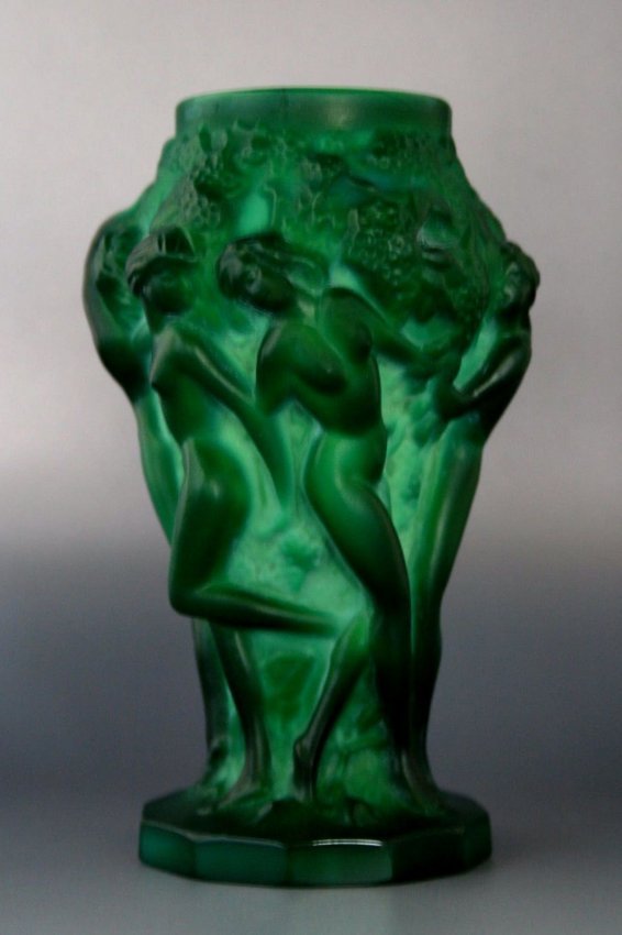 French Art Deco Bohemian Jade / Malachite Vase (1 of 1)