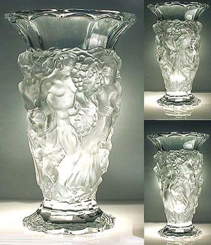 French Art Deco Bohemian Glass Large Vase (1 of 1)