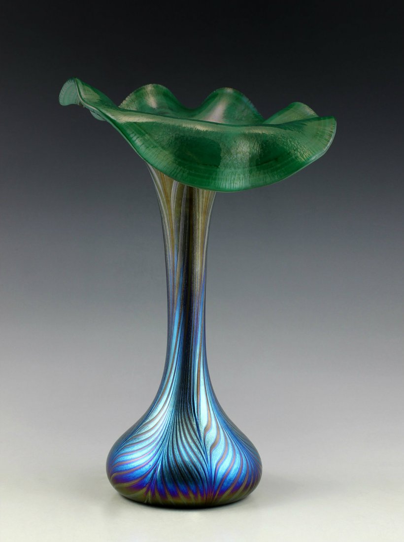 Bohemian Art Nouveau Iridescent Glass Large Vase (1 of 6)