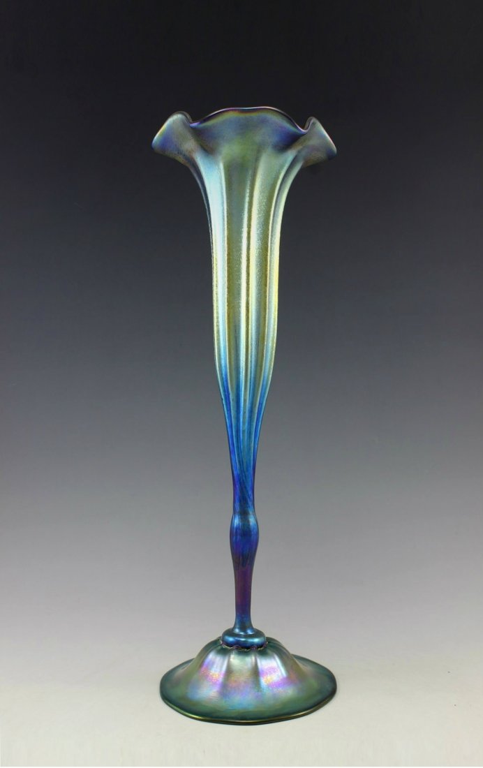 Bohemian Art Nouveau Iridescent Art Glass Large Vase (1 of 1)