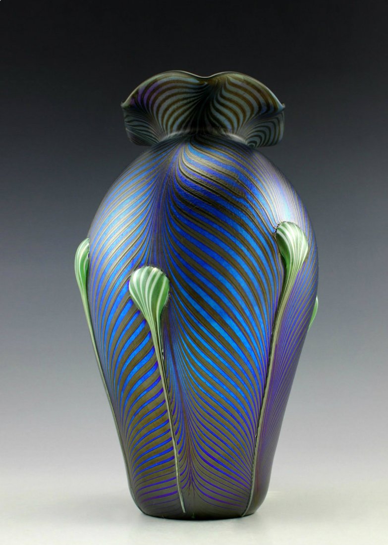 Bohemian Art Nouveau Jugendstil Glass Large Vase (1 of 6)
