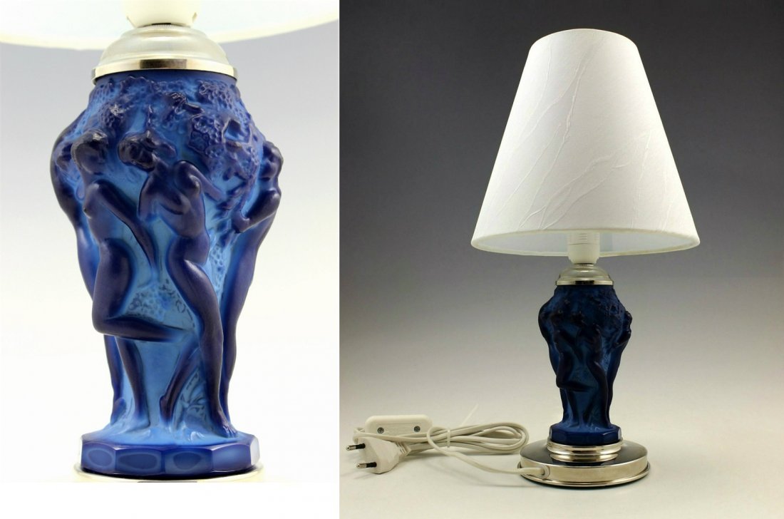 Art Deco Rare Lamp Bohemian Blue Malachite (1 of 5)