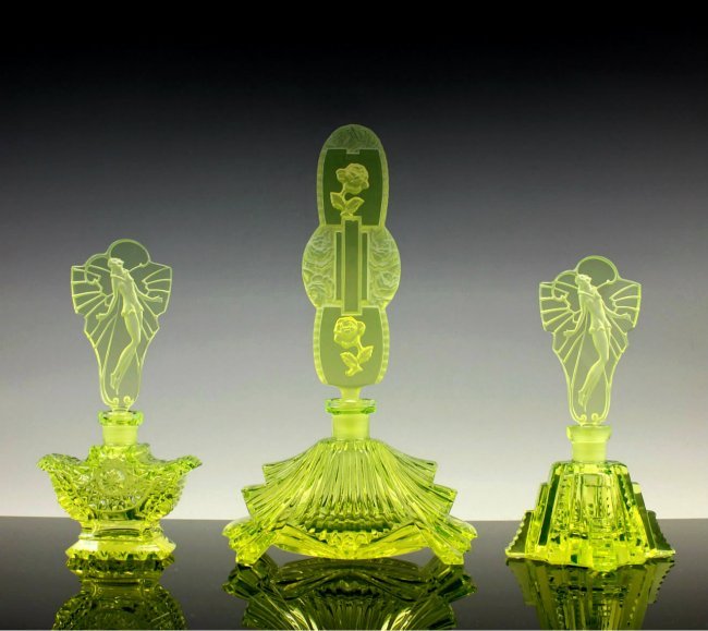 Bohemian Art Deco Glass Vintage Perfume Bottles (1 of 1)