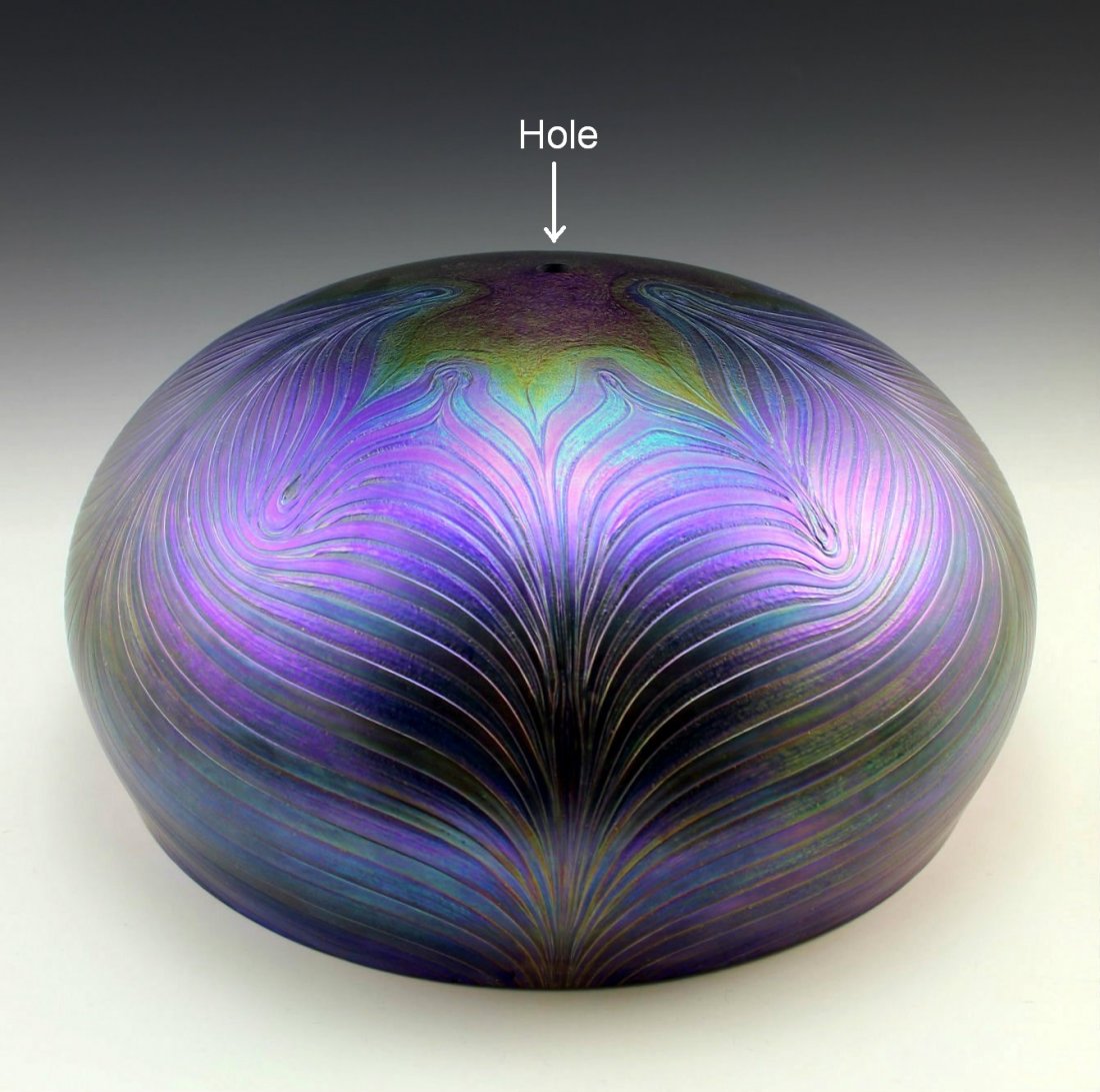 Iridescent Glass Lamp Shade in the manner of Loetz (1 of 2)