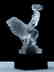 Art Deco Glass '' Lion / Girl "