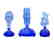 Bohemian Art Deco Glass Vintage 3 Perfume Bottles