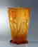 French Art Deco Bohemian Amber Glass Large Vase