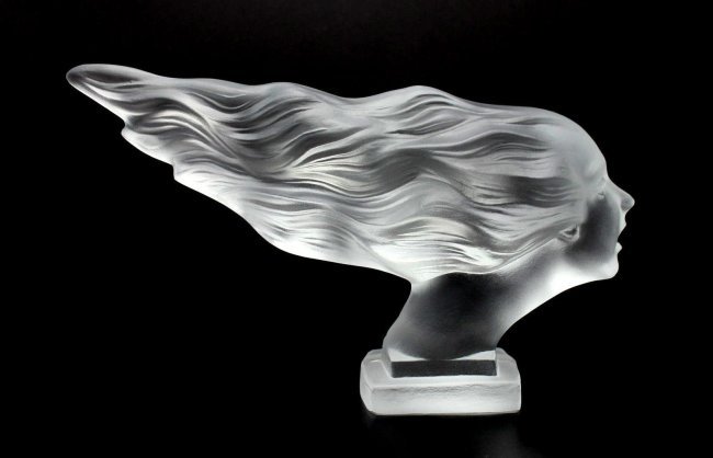 Art Deco 1930 ' Speed Girl ' Glass Car Mascot: This piece is a great addition to collection or a great gift. Timeless design - Top Qality Art Deco Clear Frosted Glass Car Mascot Hood Ornament Emblem Figurine for Classic, old, veteran car. This car