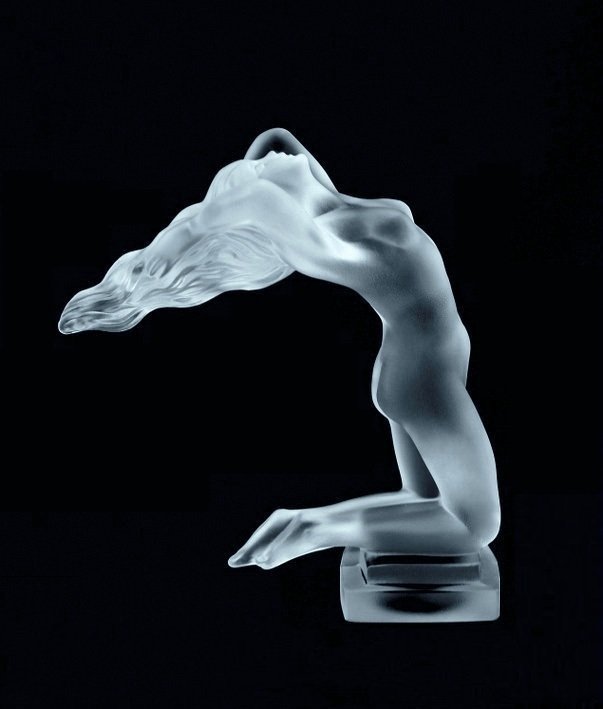 Art Deco Nude Lady 'Chrysis' Glass Car Mascot Figurine: This piece is a great addition to collection or a great gift. Timeless design - Top Qality Art Deco Frosted Glass Car Mascot Hood Ornament Emblem Figurine for Classic, old, veteran car. This car masco