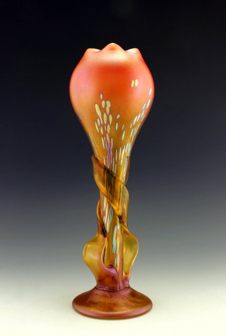Glamorous Bohemian Art Nouveau Glass Vase Loetz Style (1 of 1)