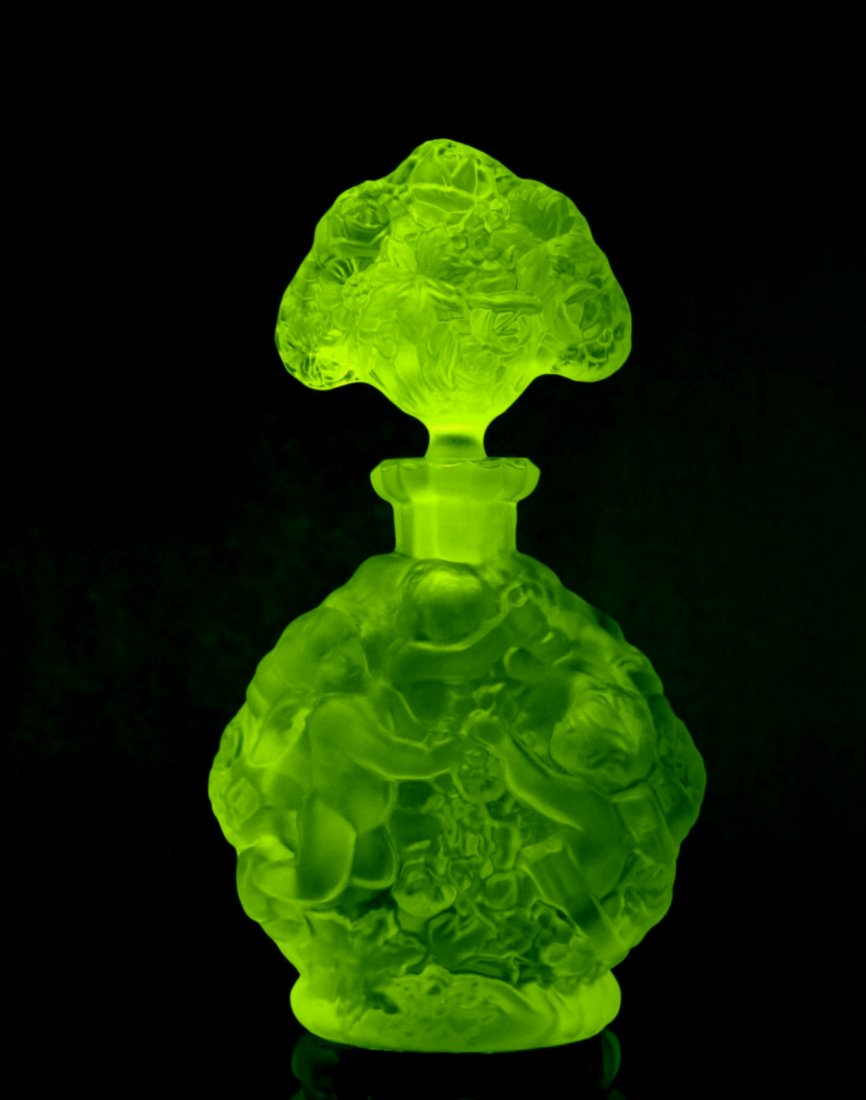 Bohemian Vaseline Glass Perfume Bottle For Collectors (1 of 1)