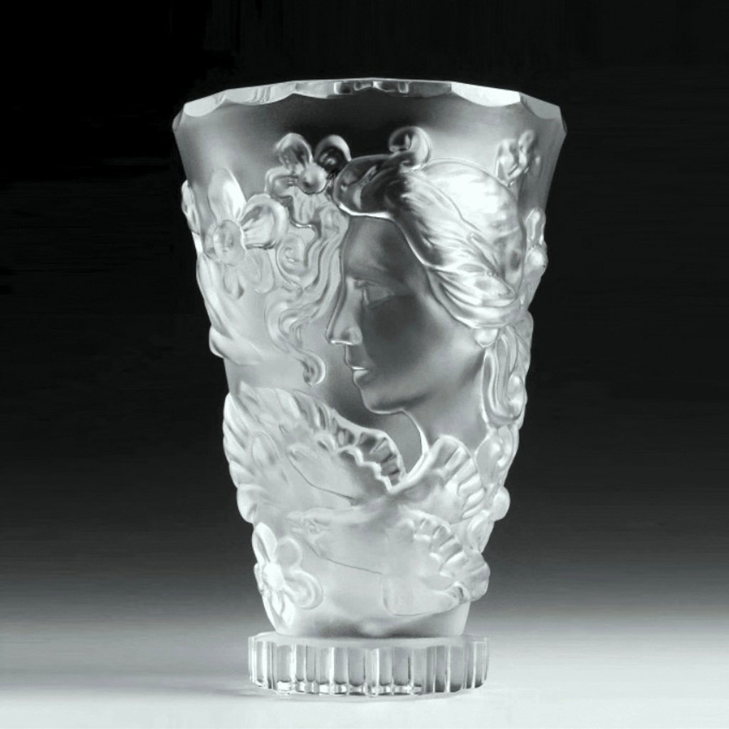 Art Deco 1930' Art Glass Vase ' Lady Face ' (1 of 1)