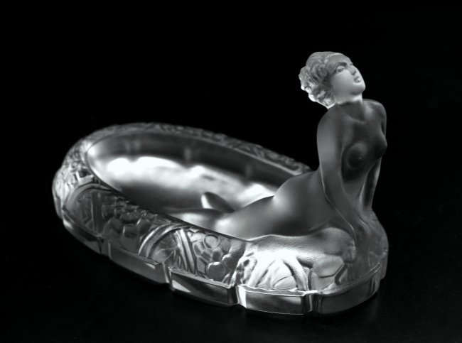 France Art Deco Glass Bowl 1930' H.Hoffmann By Lalique (1 of 3)