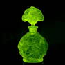 Art Deco 1930' Vaseline Uranium Glass Bohemian Perfume Bottle