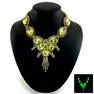 Art Deco Vaseline Uranium Glass Vintage Necklace Dragonfly