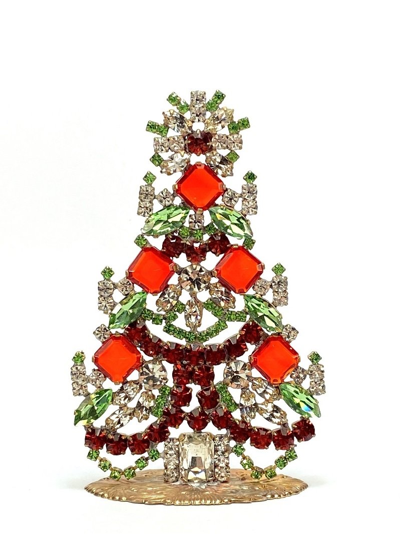 Vintage Rhinestones Standing Decorative Christmas Tree M (1 of 1)