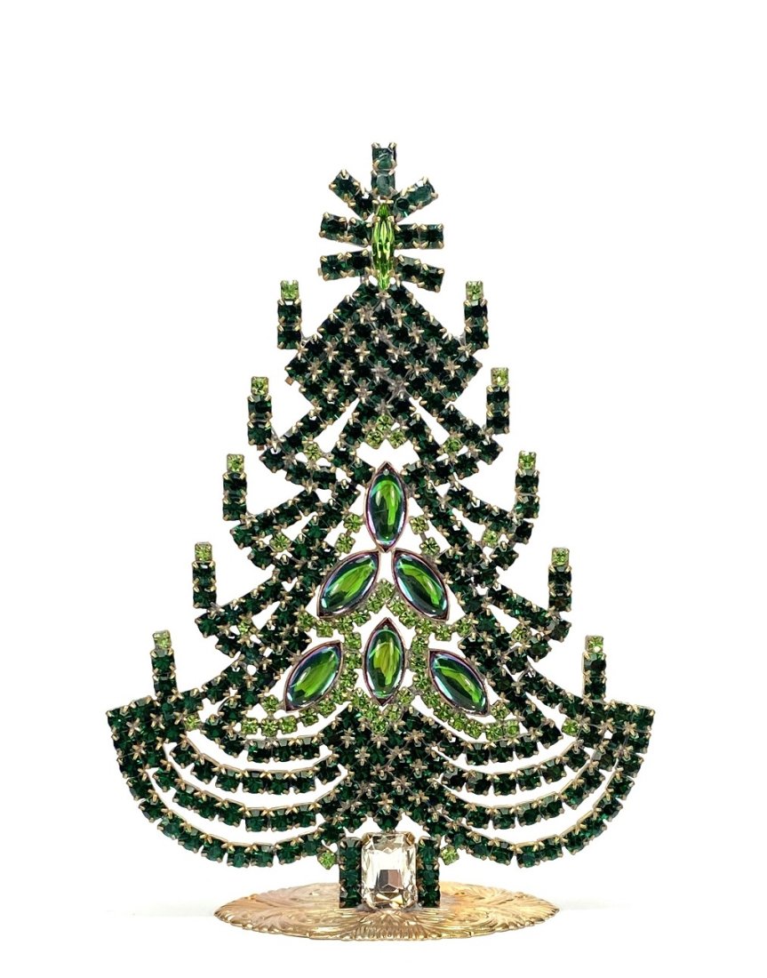 Vintage Rhinestones Standing Decorative Christmas Tree L: Vintage Standing Christmas Tree. Made in Czechoslovakia. Excellent condition. No missing stones. No damage. It measures approximately 5 1/2 ".