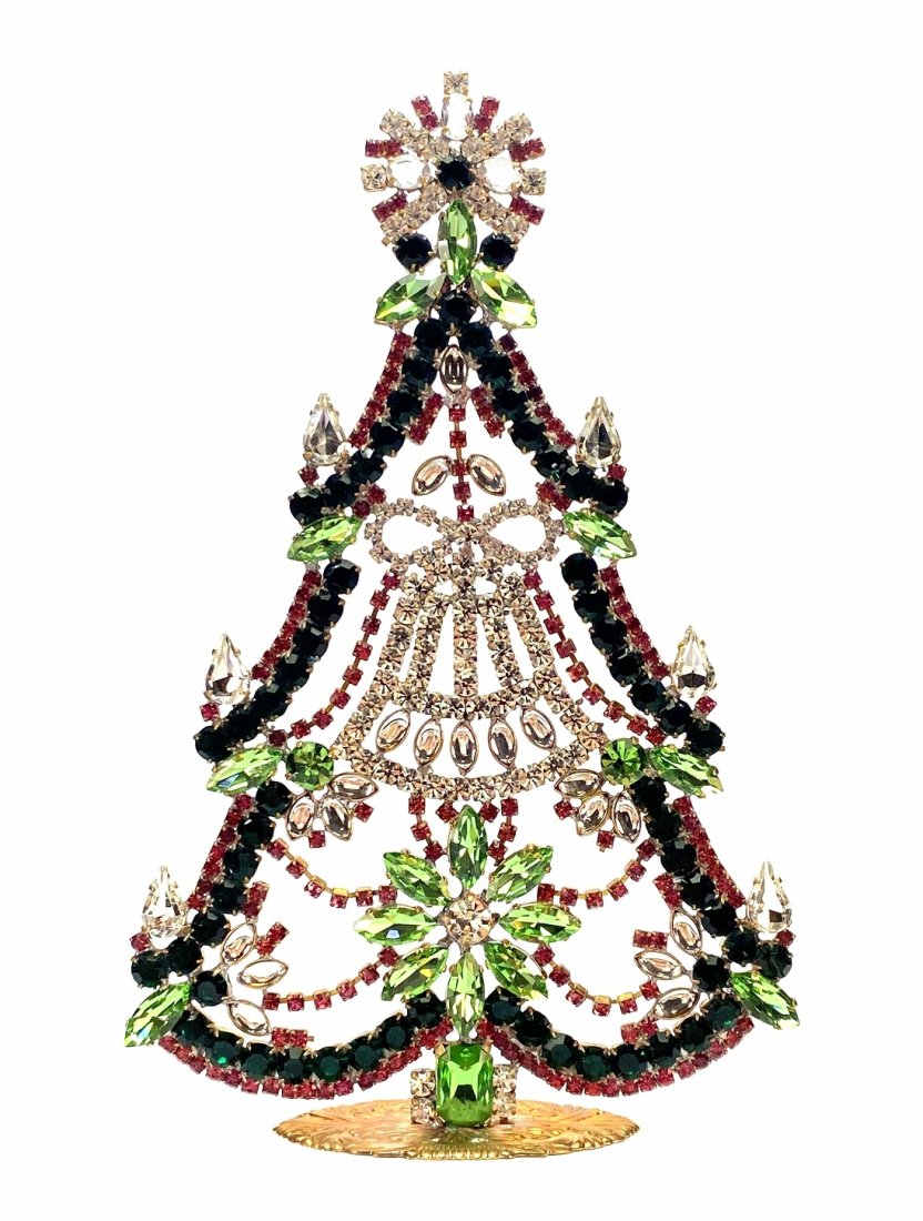 Vintage Rhinestones Standing Decorative Christmas Tree XL: Vintage Standing Christmas Tree. Made in Czechoslovakia. Excellent condition. No missing stones. No damage. It measures approximately 7 1/2 ".