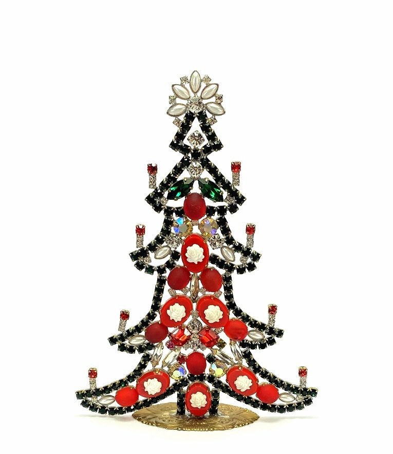 Vintage Rhinestones Standing Decorative Christmas Tree L: Vintage Standing Christmas Tree. Made in Czechoslovakia. Excellent condition. No missing stones. No damage. It measures approximately 6 1/2 ".