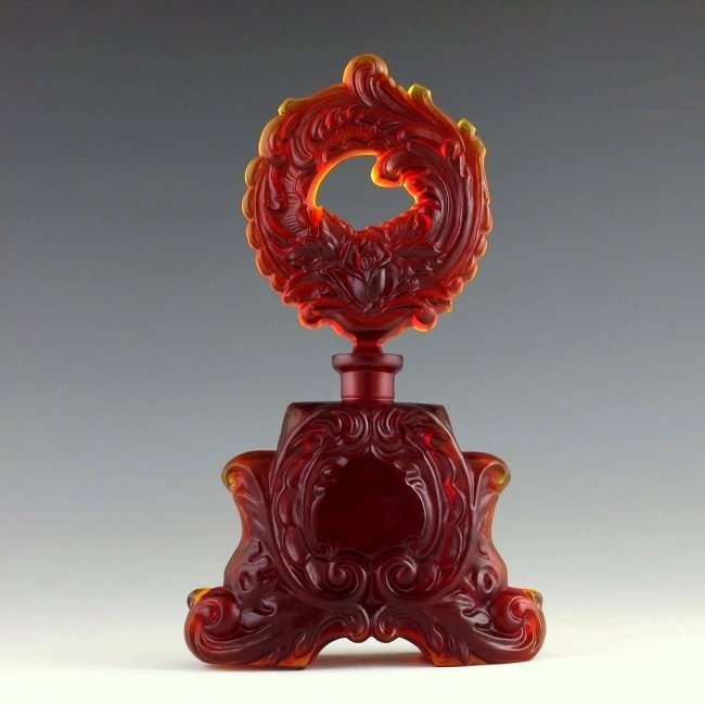 Art Deco Red Perfume Bottle 1930 H.Hoffmann by Lalique (1 of 2)