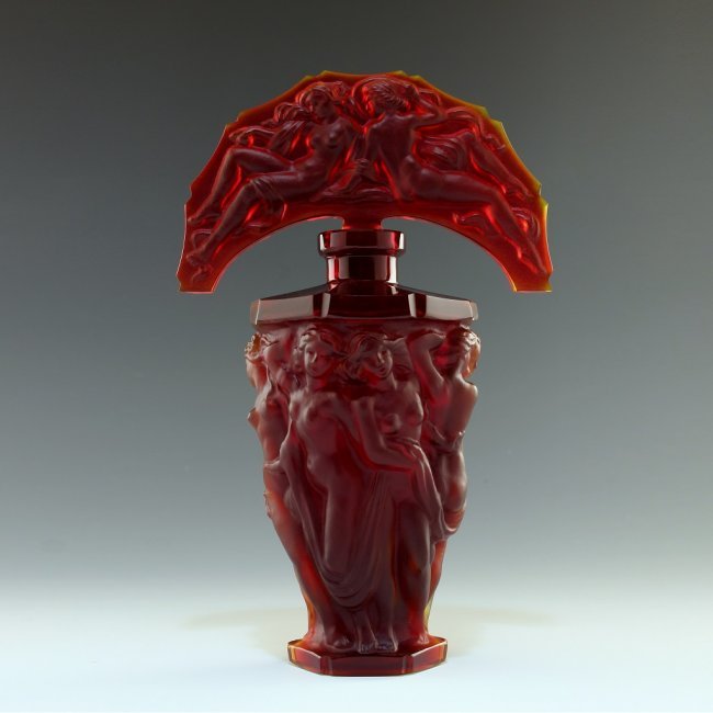 Art Deco Rare Red Glass Perfume Bottle 1930' H.Hoffmann by Lalique (1 of 3)