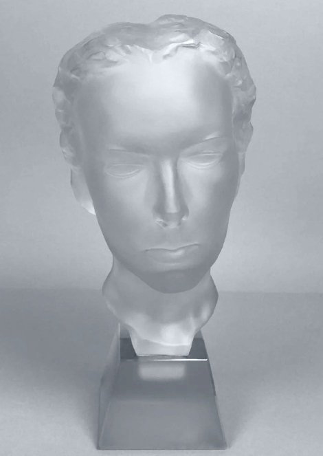 France Art Deco 1930' XLarge Bust Ingrid Glass H.Hoffmann (1 of 2)