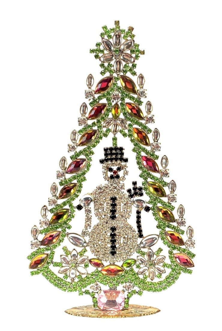 Vintage Rhinestones Standing Decorative Christmas Tree XL: Vintage Standing Christmas Tree. Made in Czechoslovakia. Excellent condition. No missing stones. No damage. It measures approximately 7 1/2 ".