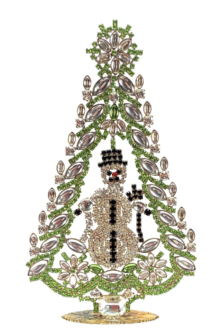 Vintage Rhinestones Standing Decorative Christmas Tree XL: Vintage Standing Christmas Tree. Made in Czechoslovakia. Excellent condition. No missing stones. No damage. It measures approximately 7 1/2 ".