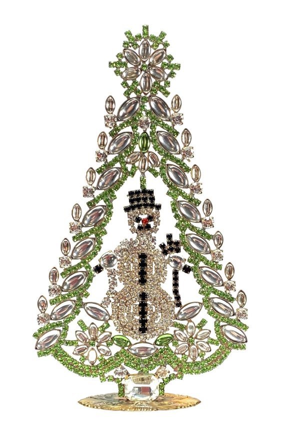 Vintage Rhinestones Standing Decorative Christmas Tree XL: Vintage Standing Christmas Tree. Made in Czechoslovakia. Excellent condition. No missing stones. No damage. It measures approximately 7 1/2 ".