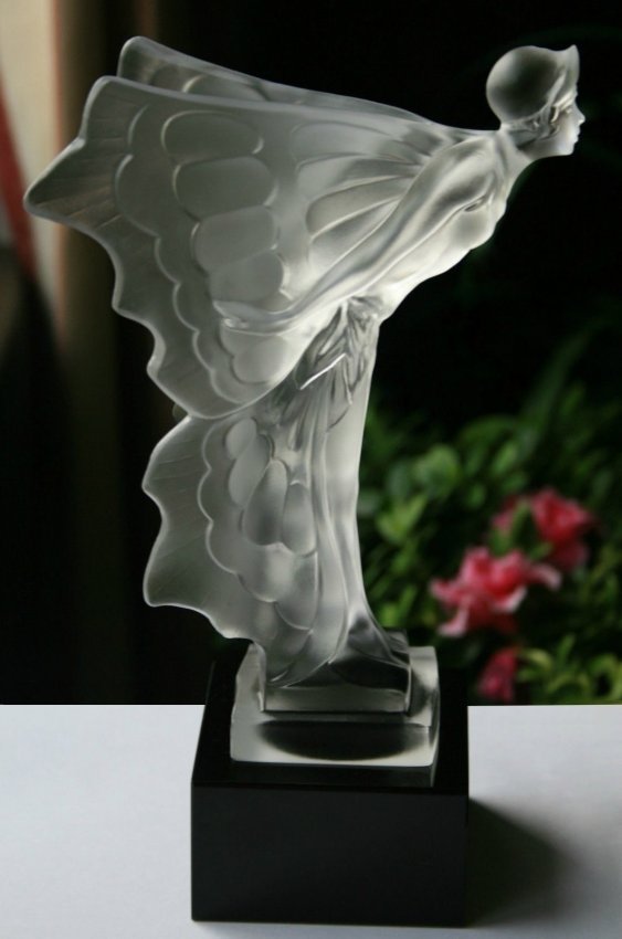 Art Deco Glass Car Mascot Figurine Rolls Royce Flying Lady H.Hoffmann by Lalique (1 of 7)