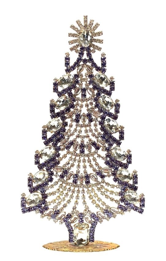 Vintage Rhinestones Standing Decorative Christmas Tree XL: Vintage Standing Christmas Tree. Made in Czechoslovakia. Excellent condition. No missing stones. No damage. It measures approximately 7 1/2 ".