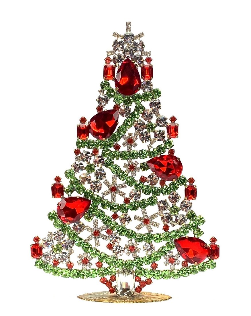 Vintage Rhinestones Standing Decorative Christmas Tree XL Icon: Vintage Standing Christmas Tree. Made in Czechoslovakia. Excellent condition. No missing stones. No damage. It measures approximately 7 1/2 ''.