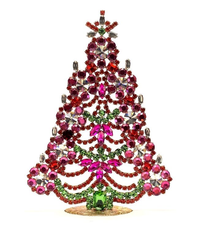 Vintage Rhinestones Standing Decorative Christmas Tree XL: Vintage Standing Christmas Tree. Made in Czechoslovakia. Excellent condition. No missing stones. No damage. It measures approximately 7 1/2 ".