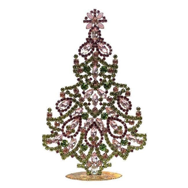 Vintage Rhinestones Standing Decorative Ornament Christmas Tree XL: Vintage Standing Christmas Tree. Made in Czechoslovakia. Excellent condition. No missing stones. No damage. It measures approximately 7 1/2 ''.
