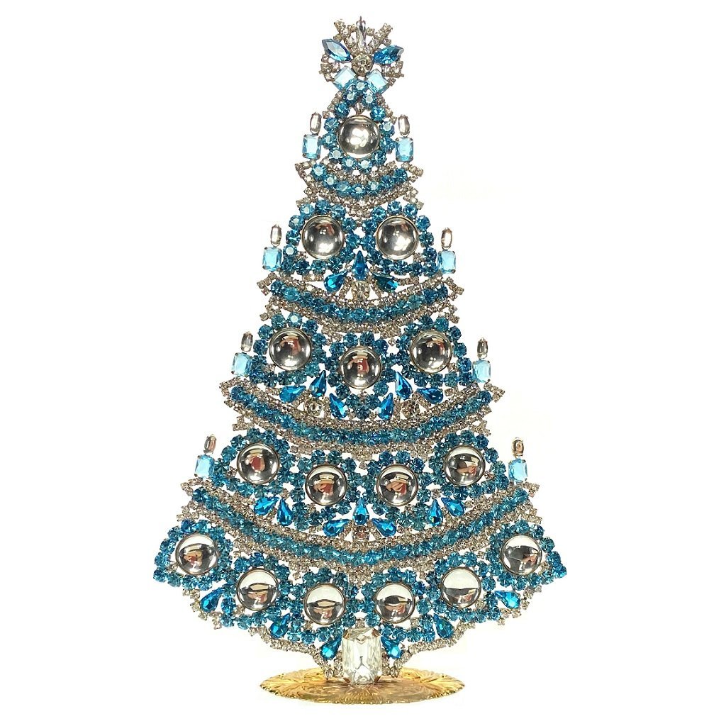 Vintage Rhinestones Standing Decorative Ornament Christmas Tree XXL: Vintage Standing Christmas Tree. Made in Czechoslovakia. Excellent condition. No missing stones. No damage. Height 12 '' ( 30 cm )