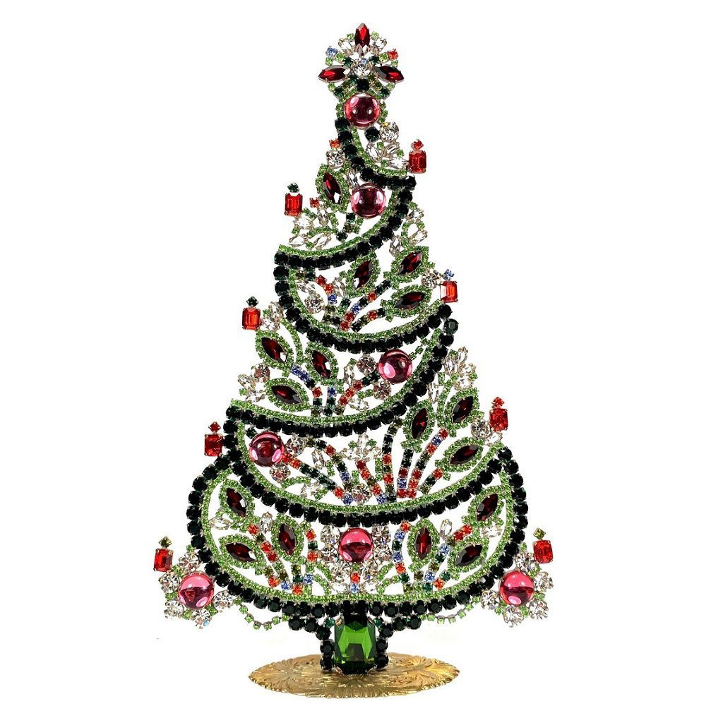 Vintage Rhinestones Standing Decorative Ornament Christmas Tree XXL (1 of 2)