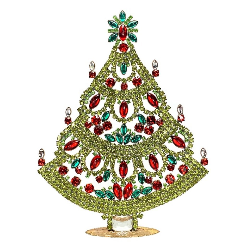 Vintage Rhinestones Standing Decorative Ornament Christmas Tree Large (1 of 2)