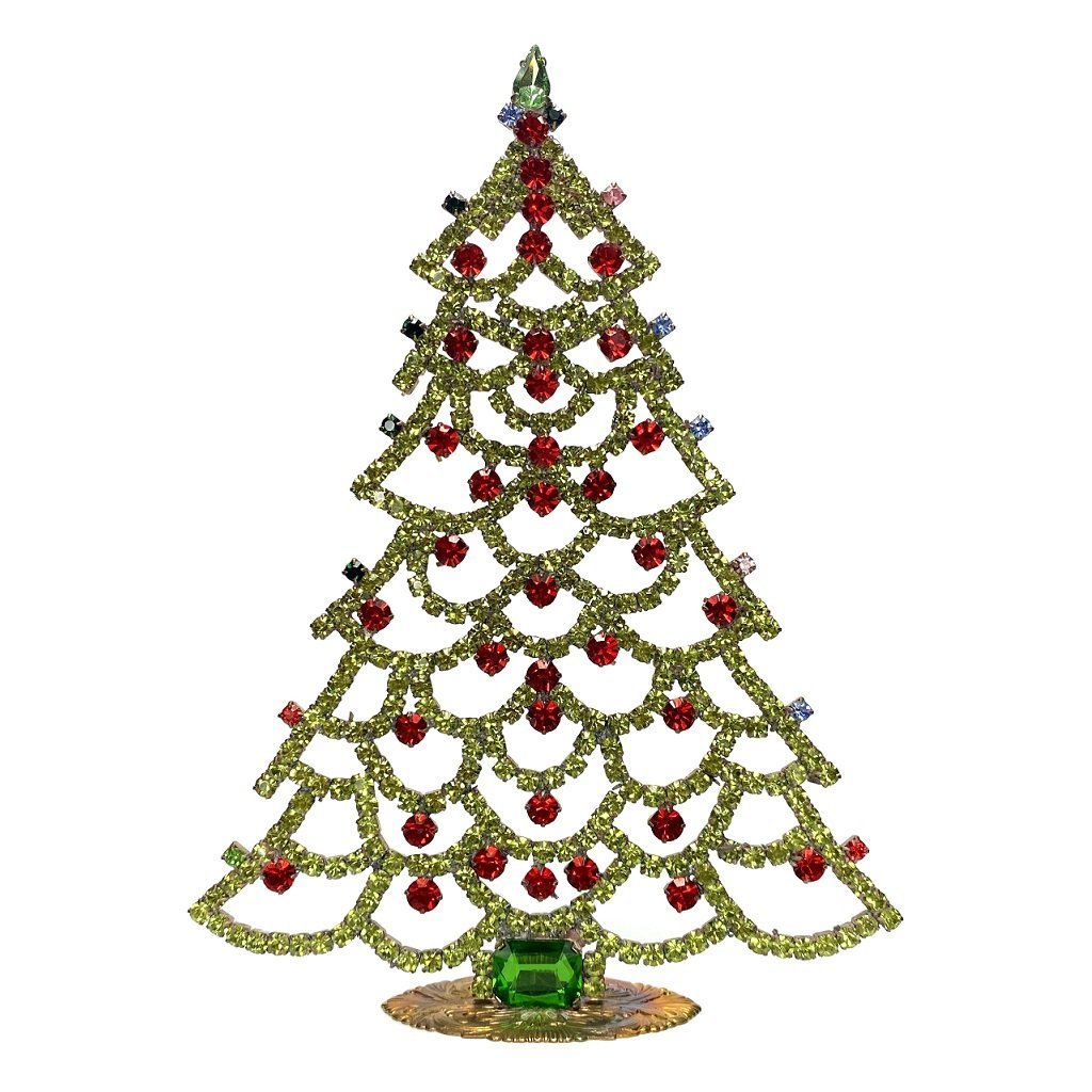 Vintage Rhinestones Standing Decorative Ornament Christmas Tree XL (1 of 2)