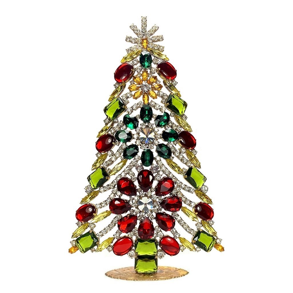 Vintage Rhinestones Standing Decorative Ornament Christmas Tree Large (1 of 2)