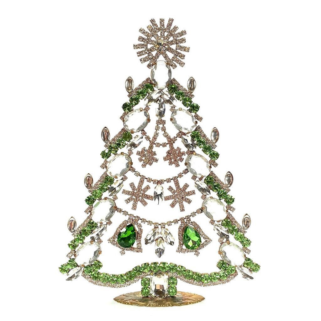 Vintage Rhinestones Standing Decorative Ornament Christmas Tree XL (1 of 2)