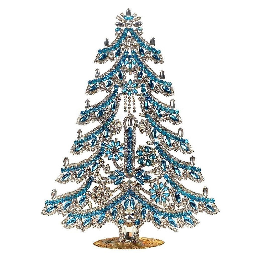 Vintage Rhinestones Standing Decorative Christmas Tree XXL (1 of 1)