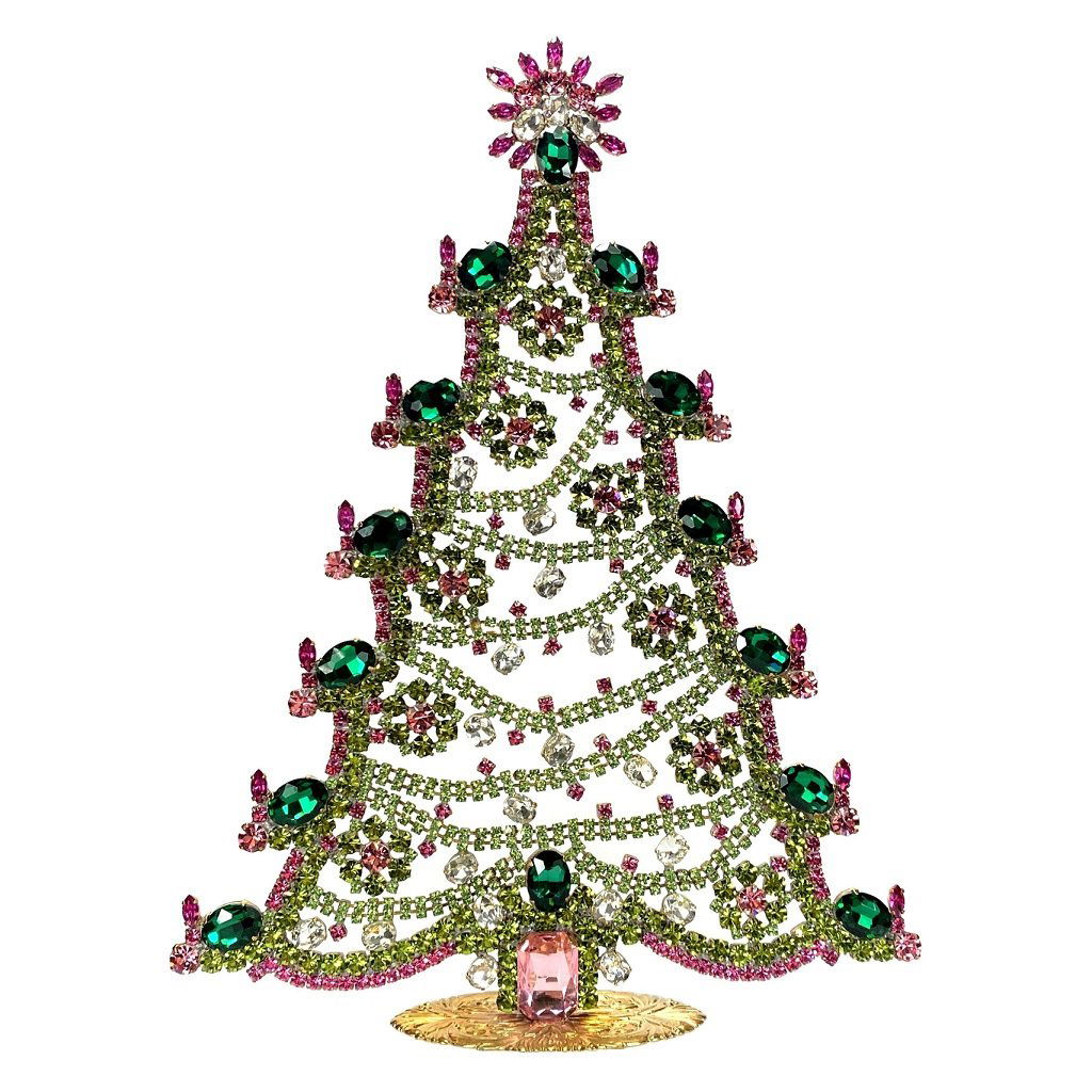 Vintage Rhinestones Standing Decorative Christmas Tree Ornament XXL (1 of 1)