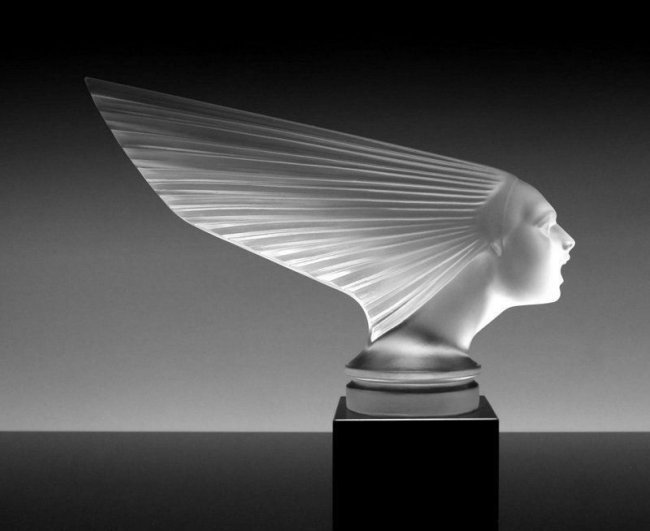 Art Deco 1930' Glass VICTOIRE Car Mascot ' Spirit Of The Wind ' Hood Ornament (1 of 6)