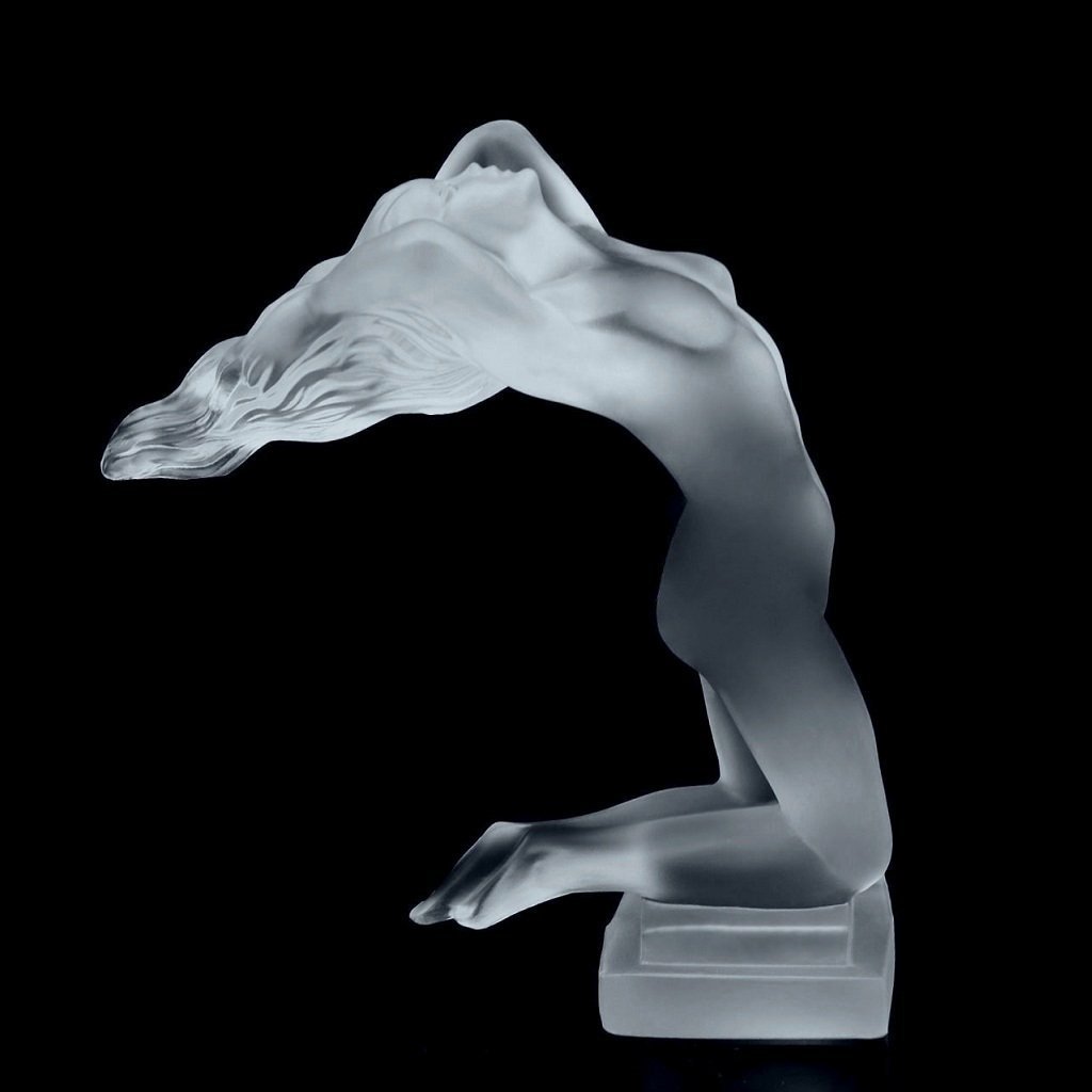 Art Deco 1930' Collectible Glass Sculpture ' Chrysis ' Car Mascot H.Hoffmann by Lalique (1 of 4)