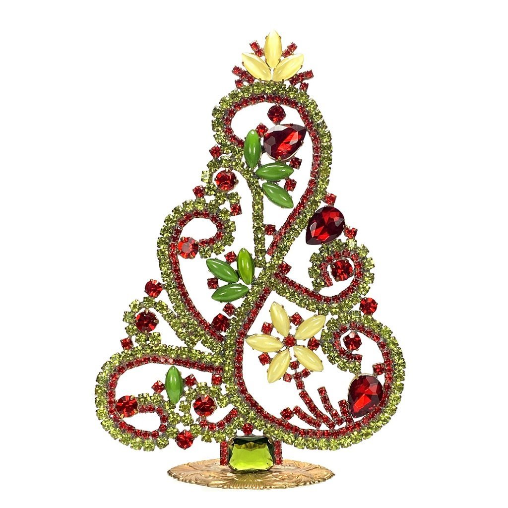Vintage Rhinestones Standing Decorative Ornament Large Christmas Tree (1 of 2)