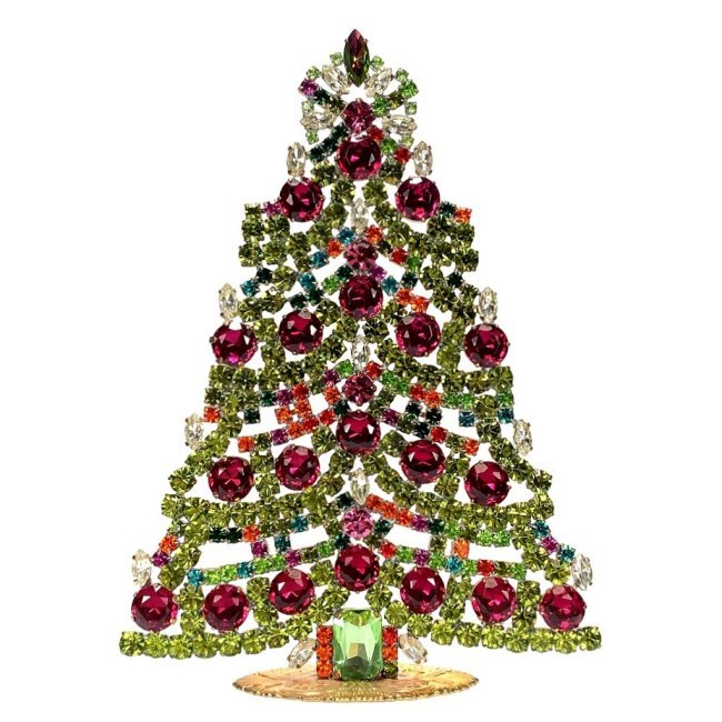 Vintage Rhinestones Standing Decorative Ornament Large Christmas Tree (1 of 2)