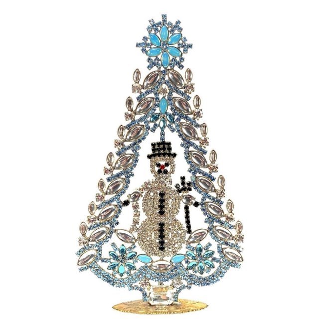 Vintage Rhinestones Standing Decorative Ornament Large Christmas Tree: Vintage Standing Christmas Tree. Made in Czechoslovakia. Excellent condition. No missing stones. No damage. Height 7 1/2'' ( 19 cm ). Fast delivery time worldwide: 2-6 days.
