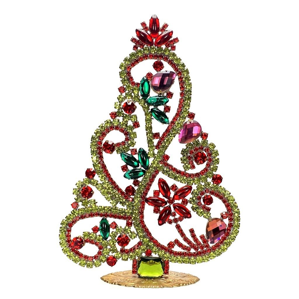 Vintage Rhinestones Standing Decorative Ornament Large Christmas Tree (1 of 2)