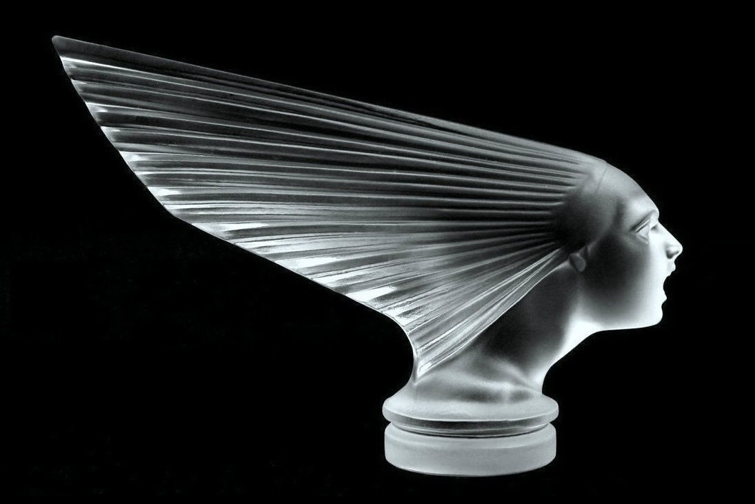 Art Deco 1930' Collectible Glass Car Mascot 'Spirit Of The Wind' H.Hoffmann by Lalique: This piece is a great addition to collection or a great gift. Art Deco Collectible Glass Sculpture ' Spirit Of The Wind ' Hood Ornament, Car Mascot. Very beautiful decoration - Collectibles. It is bre